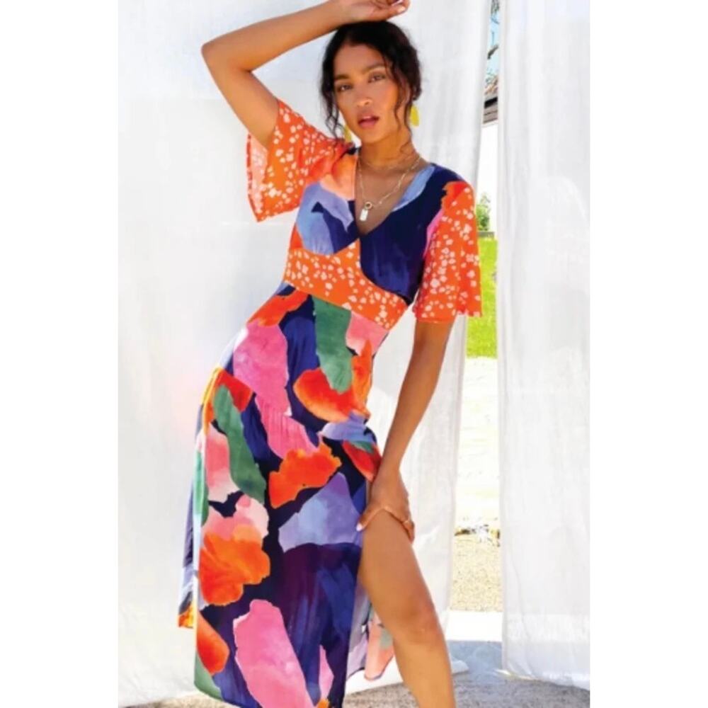 NEVER FULLY DRESSED sz 18 UK 14 US Spliced Artist Clover Dress EUC